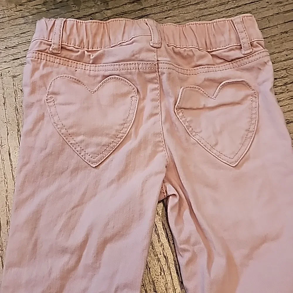 5T pink heart jean Joggers jeans Carters